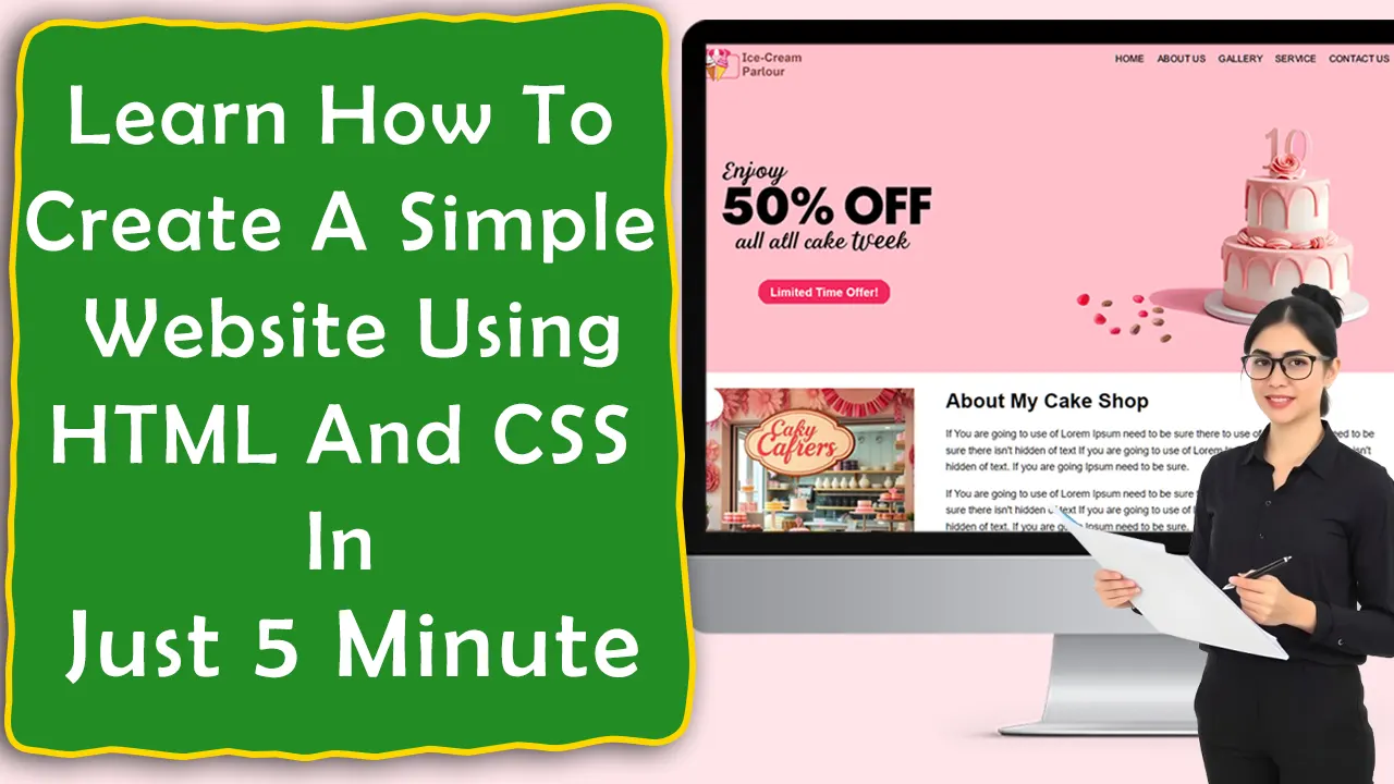 how to create a simple website using html and css with source code